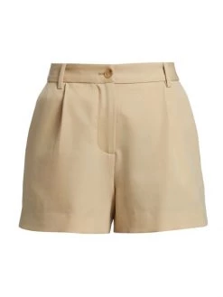 Nili Lotan Beatrice Pleated Virgin Wool Shorts Khaki -Nili Lotan And Workman Publishing Sales unnamed file 1034