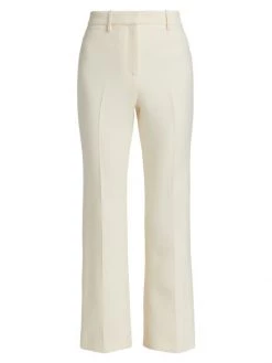 Nili Lotan Corette Cropped Flare Pants Ivory