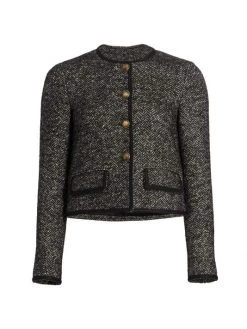 Nili Lotan Aubrey Cropped Houndstooth Jacket