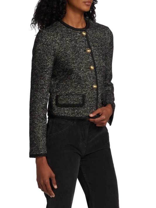 Nili Lotan Aubrey Cropped Houndstooth Jacket 6 Nili Lotan Aubrey Cropped Houndstooth Jacket - Image 4