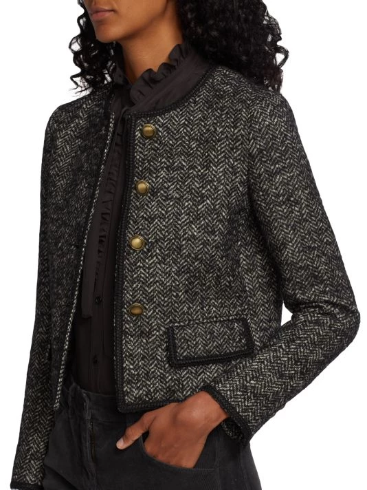 Nili Lotan Aubrey Cropped Houndstooth Jacket 8 Nili Lotan Aubrey Cropped Houndstooth Jacket - Image 6