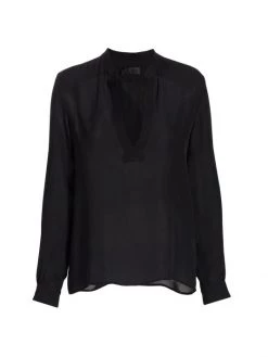 Nili Lotan Yvette Silk Georgette Blouse Black -Nili Lotan And Workman Publishing Sales unnamed file 163