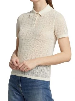 Nili Lotan Kenza Pointelle Knit Polo Top 12 Nili Lotan Kenza Pointelle Knit Polo Top -Nili Lotan And Workman Publishing Sales unnamed file 17