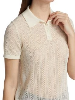 Nili Lotan Kenza Pointelle Knit Polo Top 14 Nili Lotan Kenza Pointelle Knit Polo Top -Nili Lotan And Workman Publishing Sales unnamed file 19