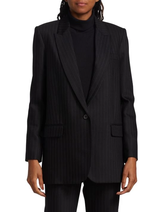 Nili Lotan Diane Single-Breasted Pinstriped Blazer 4 Nili Lotan Diane Single-Breasted Pinstriped Blazer - Image 3