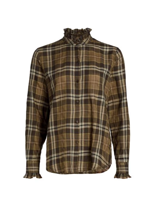 Nili Lotan Lydia Plaid Cotton Shirt 3 Nili Lotan Lydia Plaid Cotton Shirt