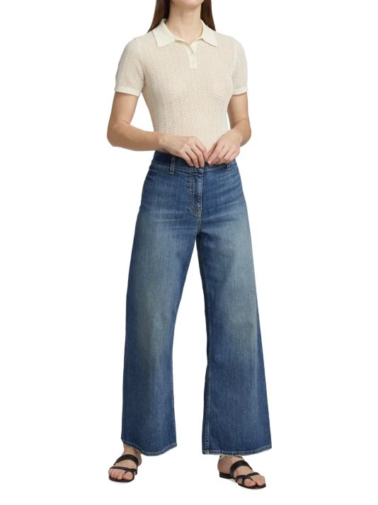 Nili Lotan Megan High-Rise Stretch Wide-Leg Jeans 4 Nili Lotan Megan High-Rise Stretch Wide-Leg Jeans - Image 2