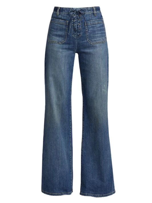 Nili Lotan Noeme Lace-Up Stretch Wide-Leg Jeans 3 Nili Lotan Noeme Lace-Up Stretch Wide-Leg Jeans