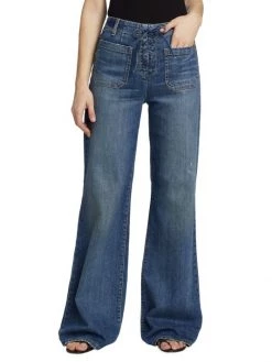 Nili Lotan Noeme Lace-Up Stretch Wide-Leg Jeans 11 Nili Lotan Noeme Lace-Up Stretch Wide-Leg Jeans -Nili Lotan And Workman Publishing Sales unnamed file 267