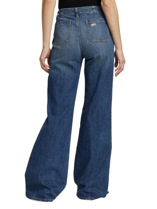 Nili Lotan Noeme Lace-Up Stretch Wide-Leg Jeans 7 Nili Lotan Noeme Lace-Up Stretch Wide-Leg Jeans - Image 5