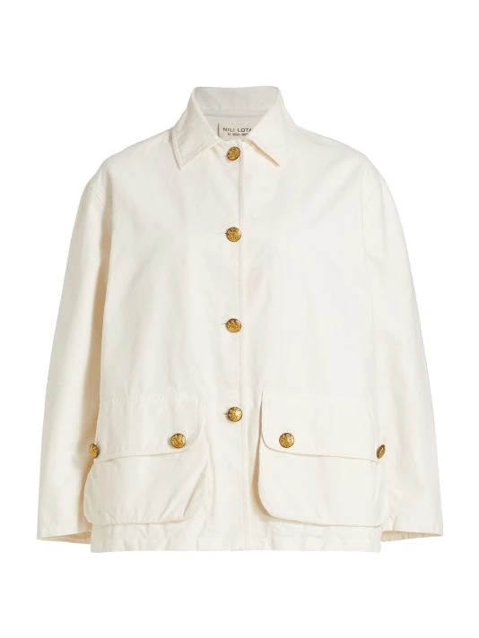 Nili Lotan Connor Boxy Canvas Jacket 3 Nili Lotan Connor Boxy Canvas Jacket