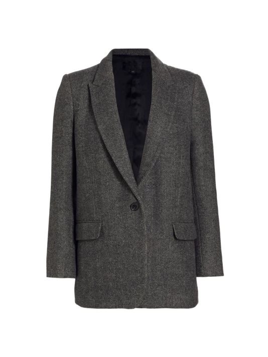 Nili Lotan Diane Single-Breasted Herringbone Blazer 3 Nili Lotan Diane Single-Breasted Herringbone Blazer