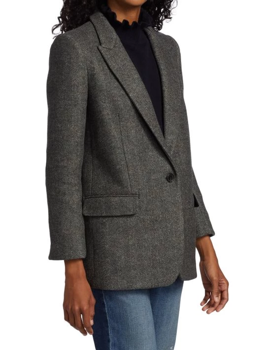 Nili Lotan Diane Single-Breasted Herringbone Blazer 6 Nili Lotan Diane Single-Breasted Herringbone Blazer - Image 4