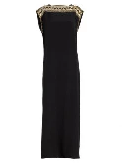 Nili Lotan Albertine Embroidered Silk Maxi Dress