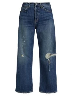 Nili Lotan Violette High-Rise Stretch Wide Crop Jeans