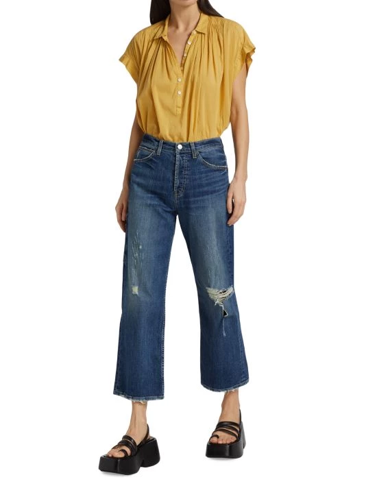 Nili Lotan Violette High-Rise Stretch Wide Crop Jeans 4 Nili Lotan Violette High-Rise Stretch Wide Crop Jeans - Image 2