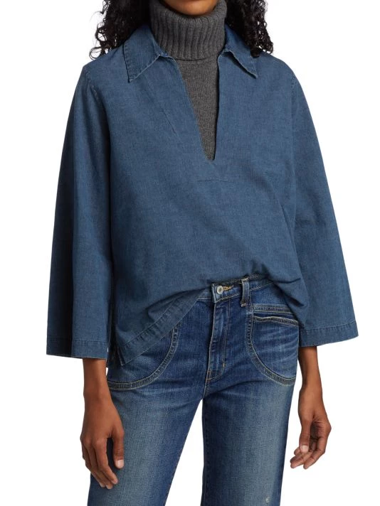 Nili Lotan Paulette Vintage Chambray Shirt 5 Nili Lotan Paulette Vintage Chambray Shirt - Image 3