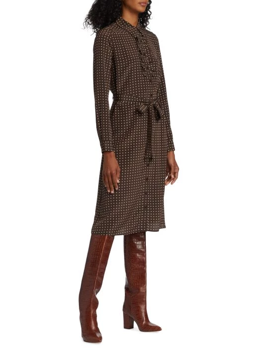 Nili Lotan Sasha Belted Polka-Dot Shirtdress 5 Nili Lotan Sasha Belted Polka-Dot Shirtdress - Image 3