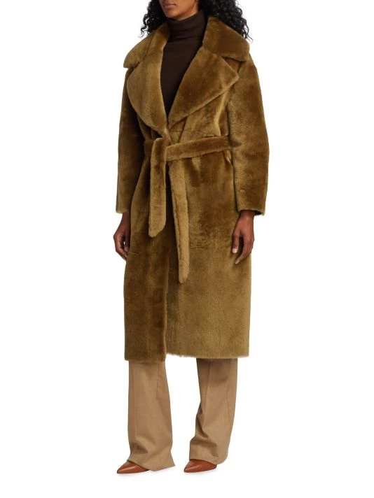 Nili Lotan Avril Shearling Wrap Coat 6 Nili Lotan Avril Shearling Wrap Coat - Image 4
