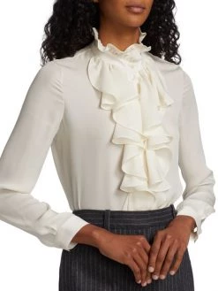 Nili Lotan Lily Ruffle-Embellished Silk Blouse 14 Nili Lotan Lily Ruffle-Embellished Silk Blouse -Nili Lotan And Workman Publishing Sales unnamed file 515