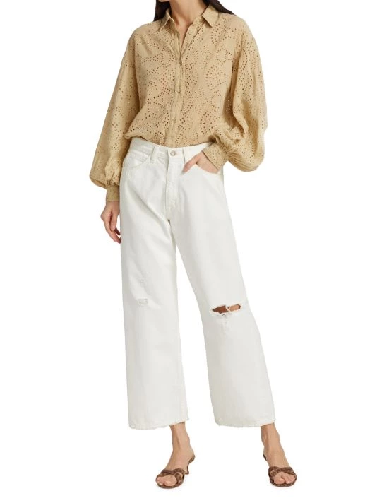 Nili Lotan Violette High-Rise Distressed Wide-Leg Jeans 4 Nili Lotan Violette High-Rise Distressed Wide-Leg Jeans - Image 2