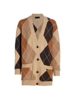 Nili Lotan Sofhie Argyle Wool Cardigan