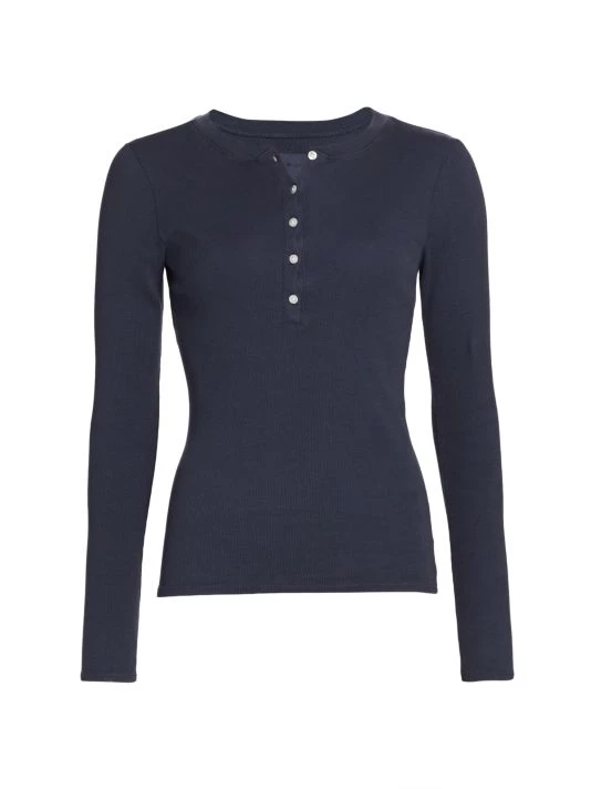 Nili Lotan Jordan Henley Long-Sleeve T-Shirt Burnt Ochre 3 Nili Lotan Jordan Henley Long-Sleeve T-Shirt Burnt Ochre