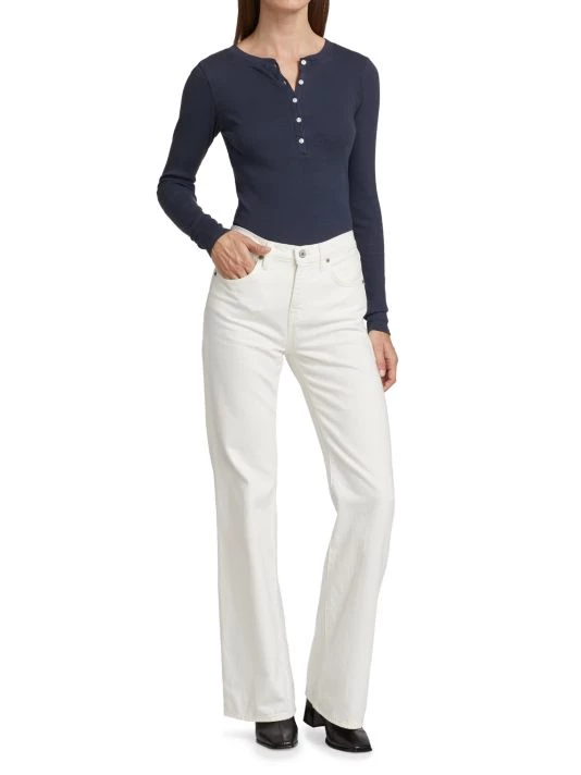 Nili Lotan Jordan Henley Long-Sleeve T-Shirt Burnt Ochre 4 Nili Lotan Jordan Henley Long-Sleeve T-Shirt Burnt Ochre - Image 2