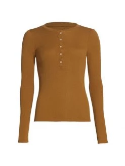 Nili Lotan Jordan Henley Long-Sleeve T-Shirt Burnt Ochre 8 Nili Lotan Jordan Henley Long-Sleeve T-Shirt Burnt Ochre -Nili Lotan And Workman Publishing Sales unnamed file 585