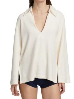 Nili Lotan Paulette Cotton Terry Shirt 11 Nili Lotan Paulette Cotton Terry Shirt -Nili Lotan And Workman Publishing Sales unnamed file 596