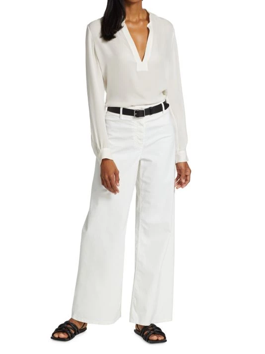 Nili Lotan Megan Brushed Stretch Twill Wide-Leg Pants 4 Nili Lotan Megan Brushed Stretch Twill Wide-Leg Pants - Image 2