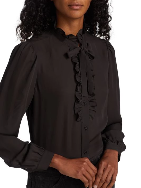 Nili Lotan Miera Ruffle-Embellished Blouse 8 Nili Lotan Miera Ruffle-Embellished Blouse - Image 6