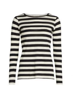 Nili Lotan Striped Long Sleeve Top
