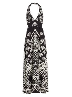 Nili Lotan Patricia Halter Cotton Piqué Maxi Dress