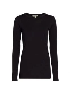 Nili Lotan Fitted Long Sleeve T-Shirt Jet Black -Nili Lotan And Workman Publishing Sales unnamed file 686