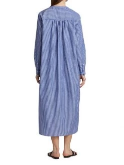 Nili Lotan Raven Pinstripe V-Neck Shirtdress -Nili Lotan And Workman Publishing Sales unnamed file 710