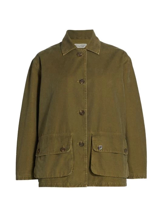 Nili Lotan Connor Button Jacket Camo Green 5 Nili Lotan Connor Button Jacket Camo Green - Image 3