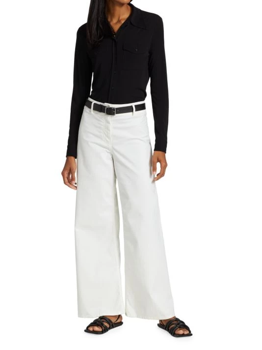 Nili Lotan Aveline Jersey Button-Front Shirt 4 Nili Lotan Aveline Jersey Button-Front Shirt - Image 2