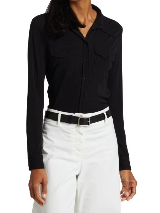 Nili Lotan Aveline Jersey Button-Front Shirt 5 Nili Lotan Aveline Jersey Button-Front Shirt - Image 3