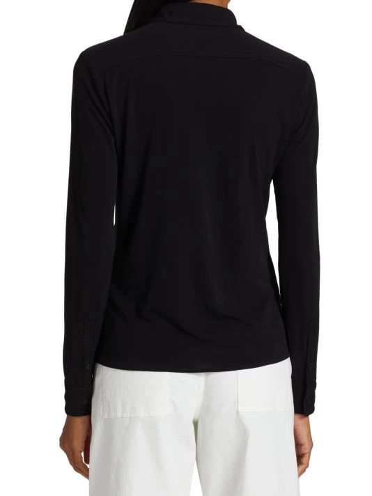 Nili Lotan Aveline Jersey Button-Front Shirt 7 Nili Lotan Aveline Jersey Button-Front Shirt - Image 5