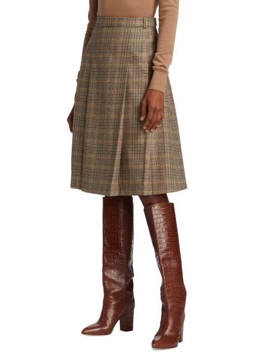 Nili Lotan Rosemonde Pleated Plaid Skirt 6 Nili Lotan Rosemonde Pleated Plaid Skirt - Image 4