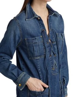 Nili Lotan Monique Lace-Up Stretch Denim Top 14 Nili Lotan Monique Lace-Up Stretch Denim Top -Nili Lotan And Workman Publishing Sales unnamed file 814