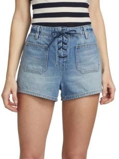Nili Lotan Romane Lace-Up Denim Shorts -Nili Lotan And Workman Publishing Sales unnamed file 837