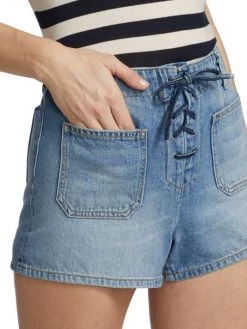 Nili Lotan Romane Lace-Up Denim Shorts -Nili Lotan And Workman Publishing Sales unnamed file 840
