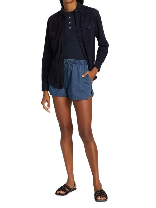 Nili Lotan Tilly Chambray Drawstring Shorts 4 Nili Lotan Tilly Chambray Drawstring Shorts - Image 2