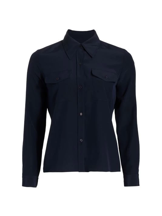 Nili Lotan Ninette Silk Button-Front Shirt 3 Nili Lotan Ninette Silk Button-Front Shirt