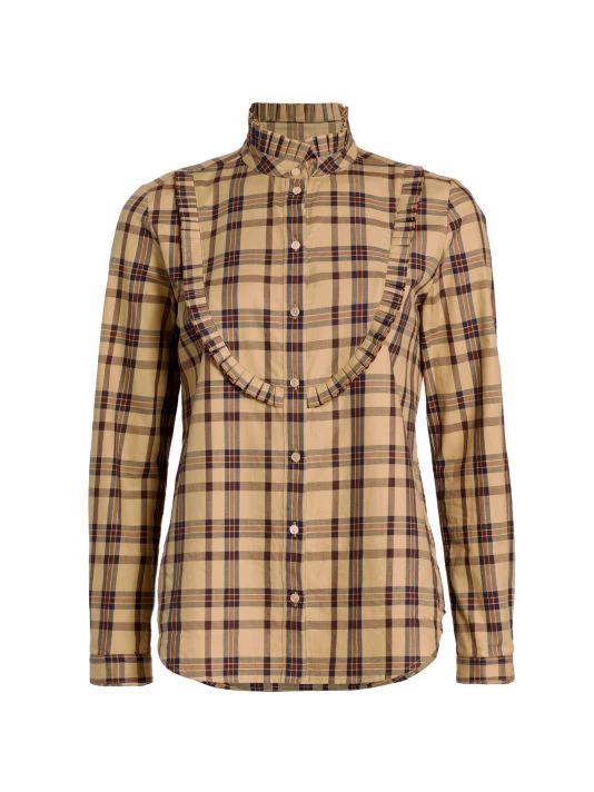 Nili Lotan Gretta Plaid Cotton Blouse 3 Nili Lotan Gretta Plaid Cotton Blouse