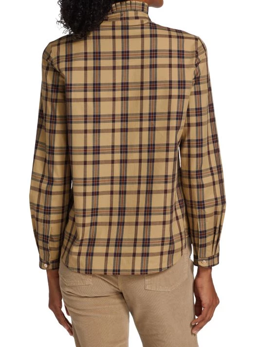 Nili Lotan Gretta Plaid Cotton Blouse 7 Nili Lotan Gretta Plaid Cotton Blouse - Image 5