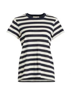Nili Lotan Lana Striped Cotton Jersey T-Shirt