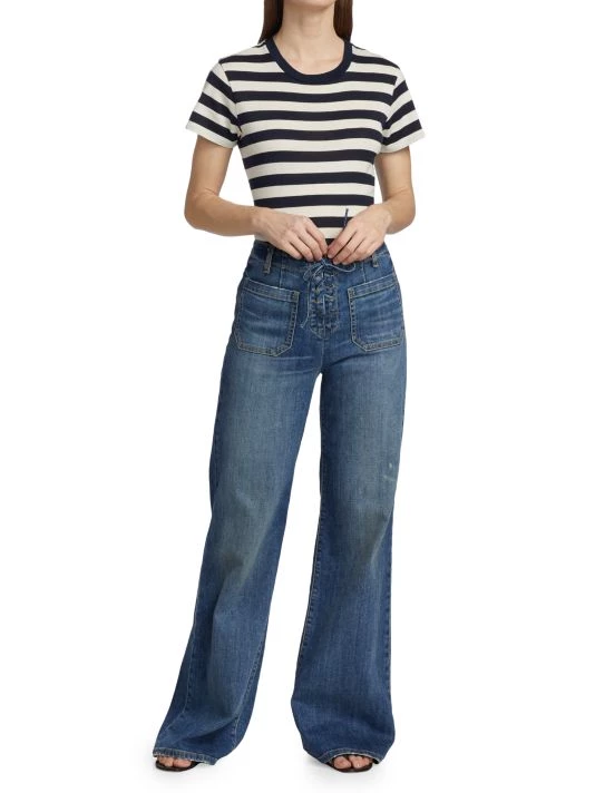 Nili Lotan Lana Striped Cotton Jersey T-Shirt 4 Nili Lotan Lana Striped Cotton Jersey T-Shirt - Image 2